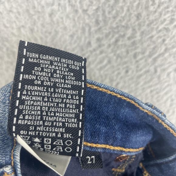 7 For All Mankind Jeans Womens 27 Blue Skinny Distressed Ankle Stretch Denim - Picture 15 of 15